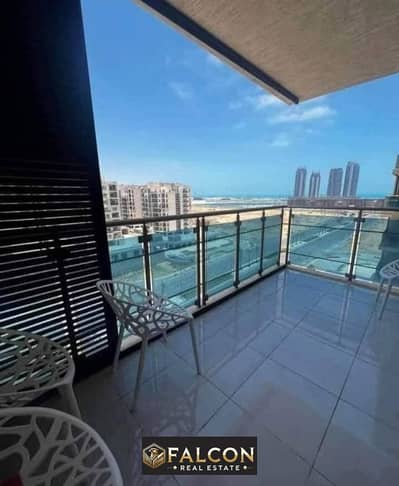 For sale, apartment 136 with a view of the lagoon, immediate delivery, fully finished, in New Alamein, in the Latin Quarter