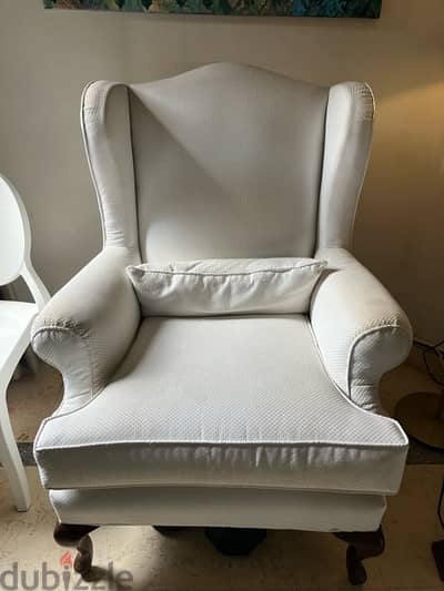 white living room chair