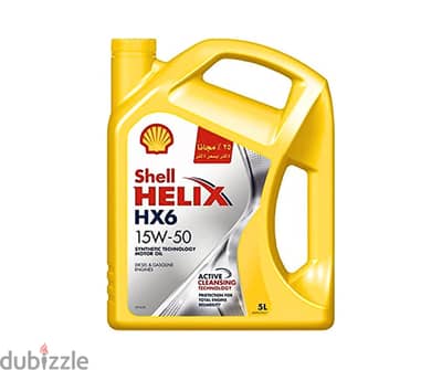 زيت محرك شل هيليكس HX6 15W-50 وزن 5 لتر عرض لفترة محدودة  Shell HX6 5L