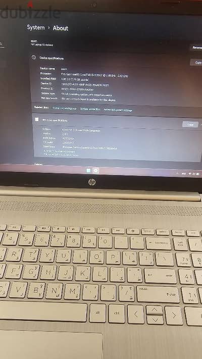 لاب hp i5 جيل 11 رام 8 الحالة كما موضح