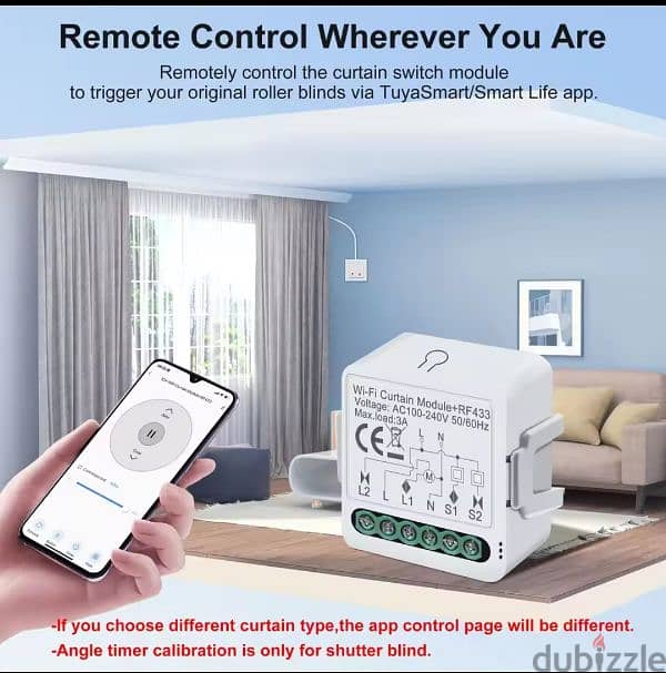 TUYA WIFI Curtain Switch + Remote 3