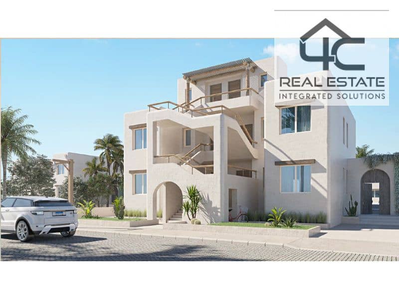 Villa Townhouse for sale 175 m in compound Marassi North Coast  ready to move  special view on lagoon with installment  under market price 0