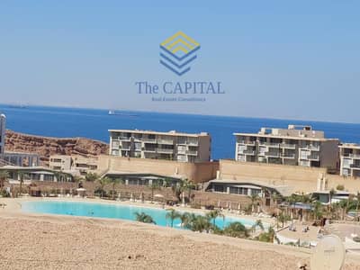 Resale, immediate delivery, furnished, sea view, ground floor chalet 175m + 75m garden, Il Monte Galala, Ain Sokhna