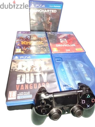 playstation 4+6 games + 1 playstation controller good condition