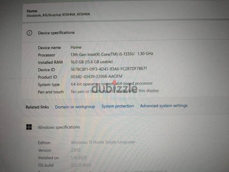 Asus Vivobook لاب توب core I5 13th جيل 13 بالكرتونة والضمان رام 16 5