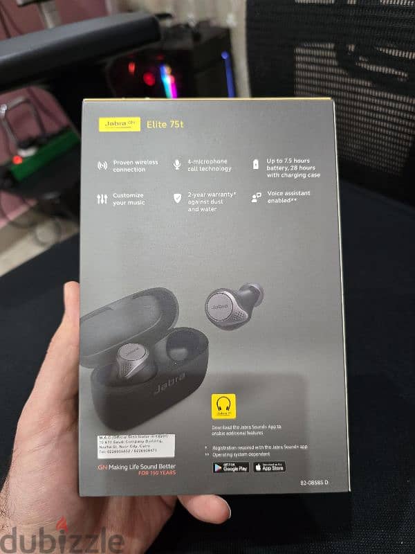 Jabra Elite 75t Titanium-Black 1