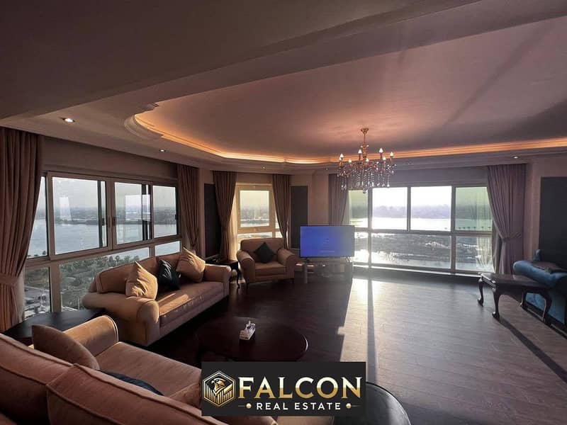 Panorama view of Nile a furnished apartment + ACs in installments the most distinguished location on Maadi Corniche next to Hilton Maadi 0