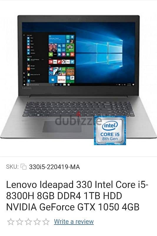 Lenovo IdeaPad 330, Intel i5 8H ,GTX 1050 4G 1