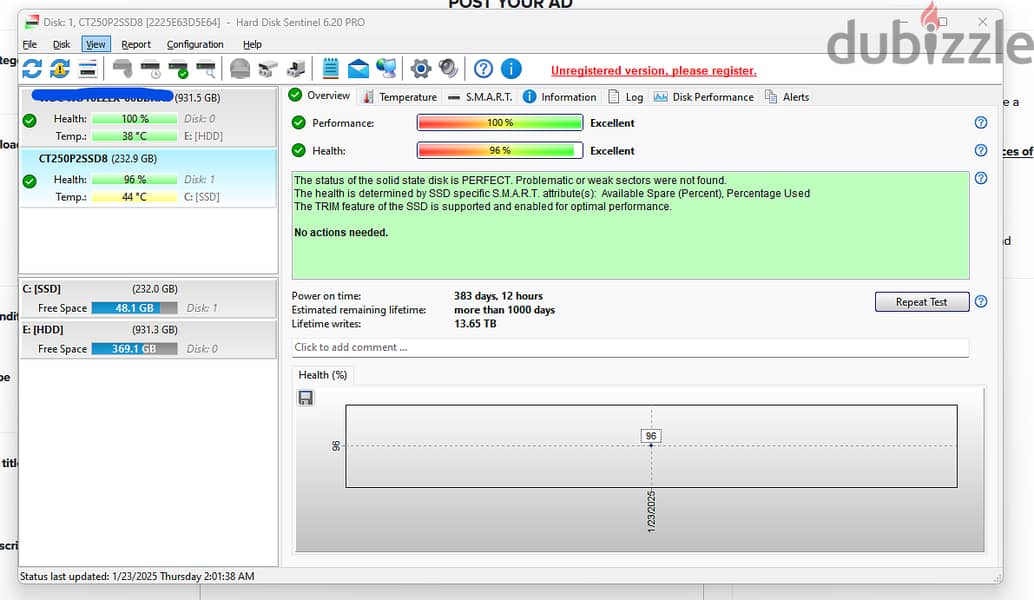 Crucial p2 m. 2 NVME ssd 256 gb 0