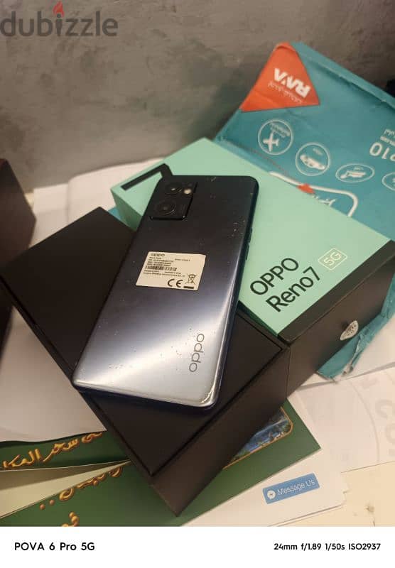 بكل مشتملاتهOPPO Reno 7 5g 256GB  بصمه في الشاشة تلفون حكايه 1