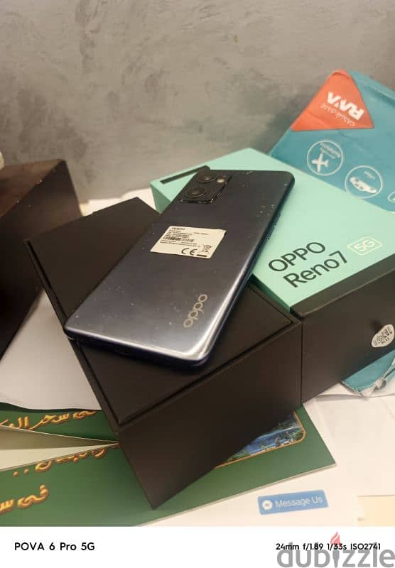 بكل مشتملاتهOPPO Reno 7 5g 256GB  بصمه في الشاشة تلفون حكايه 2