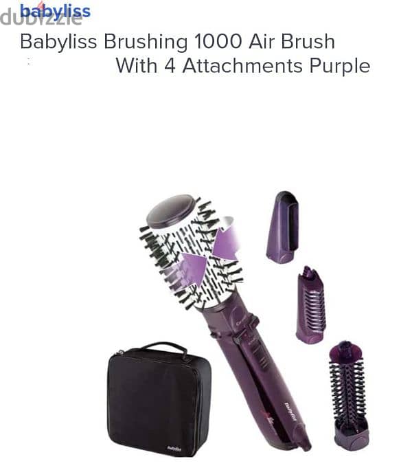 babyliss brushing 1000 watt air brush with 4 attachments 0