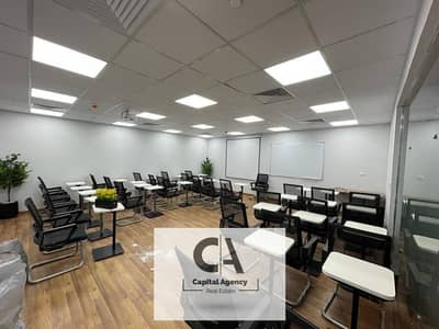 Administrative headquarters for rent, 1250 square meters, prime location near Al-Jawiya Hospital - finished with air conditioners - Fifth Settlement