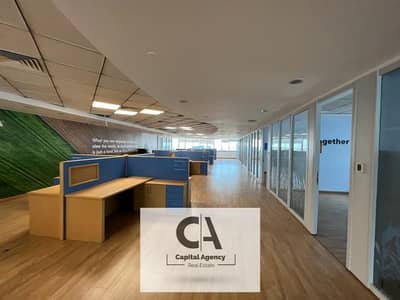 Administrative office for rent, 1800 square meters, very special location near the banking complex - finished with air conditioners - Fifth Settlement