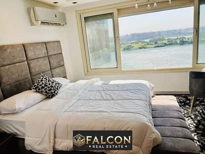 Pay in cash and receive a fully finished apartment with furniture, appliances and air conditioners, with a direct view of the Nile in Cairo