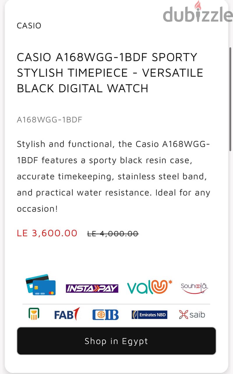 CASIO A168WGG-1BDF 3