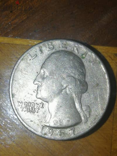 1967 Liberty Washington Quarter Dollar US Coin No Mint Mark VERY RARE