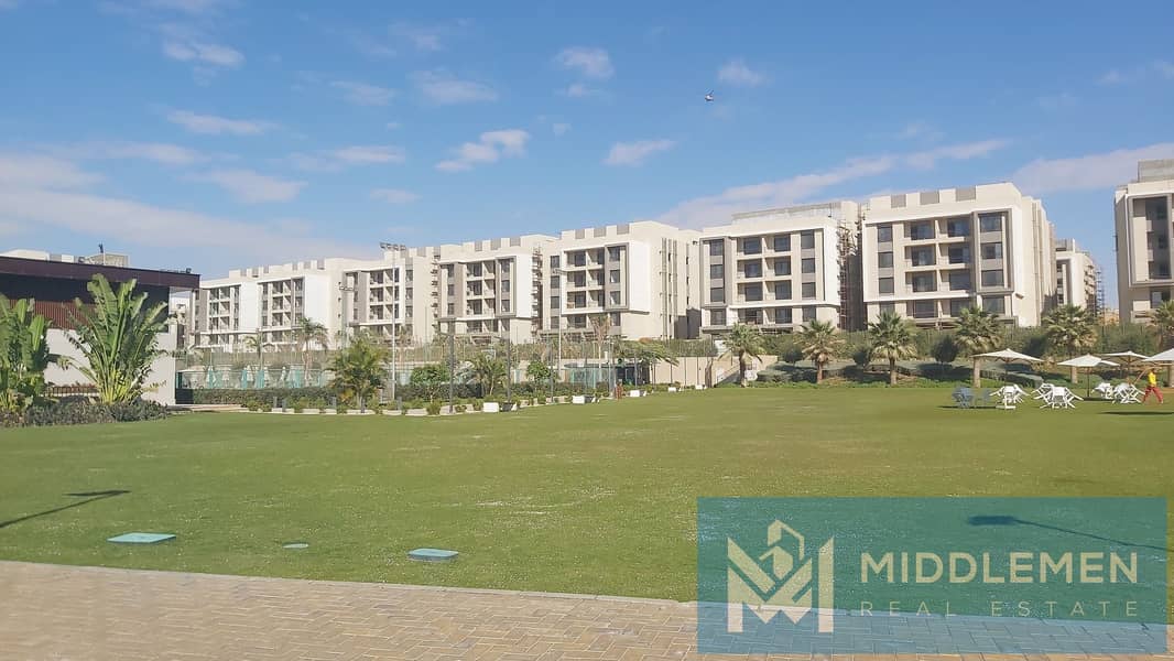 شقة 144م 3 غرف تشطيب كامل بحري كورنر فيو علي لاند سكيب فيفث سكوير المراسم fifth square al marasem 0