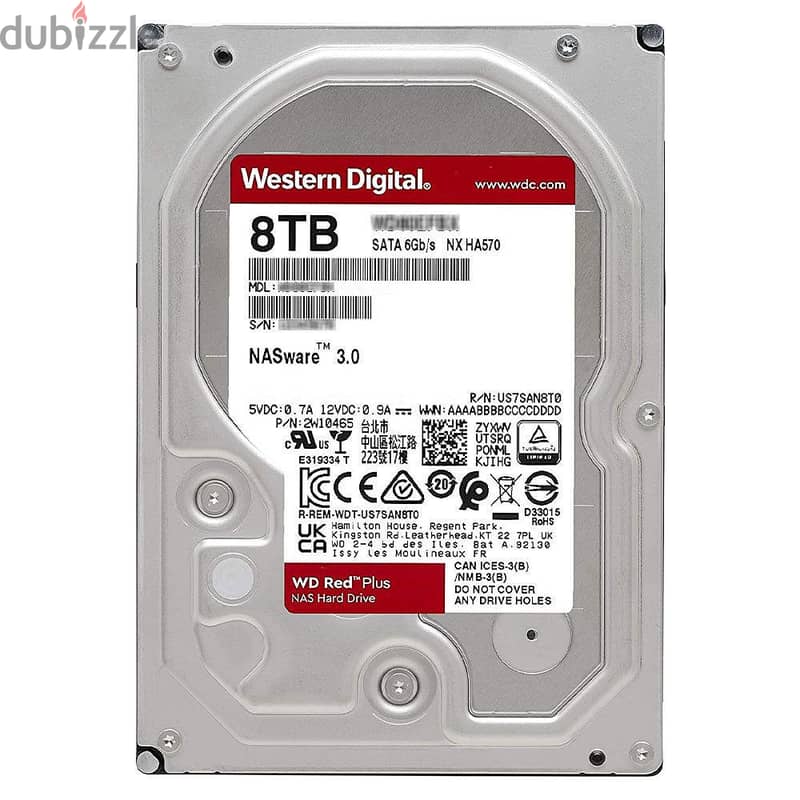 Western Digital Red Plus NAS 8TB 3.5 Inch Server Internal Hard Drive 0