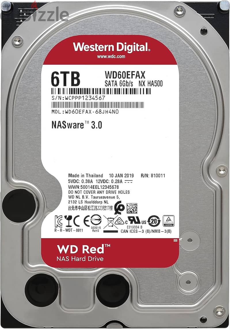 Western Digital WD 6TB Red NAS Internal Hard Drive HDD - 5400 RPM, SA 0