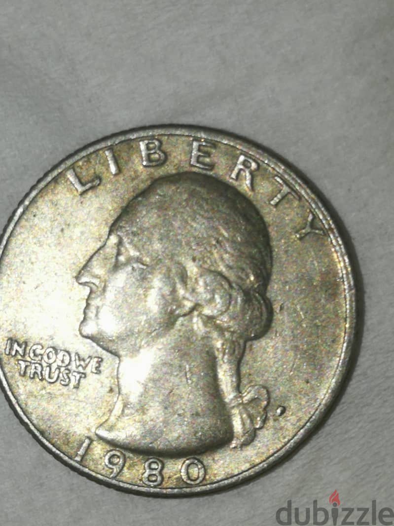 1980 QUARTER DOLLAR FILLED MINT MARK P 1