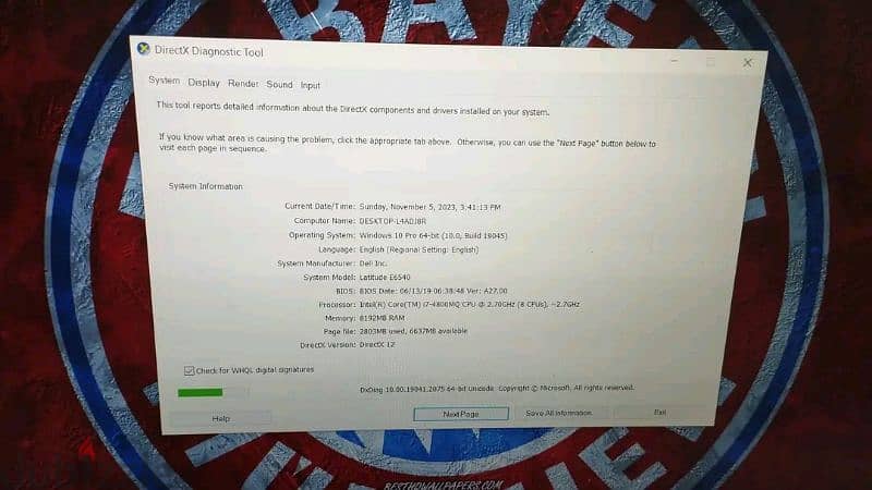 للبيع لابتوب Dell latitude E6540 1