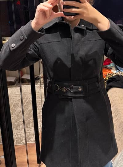 Black Coat with Belt