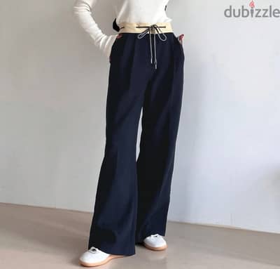 DAZY Contrast Color Drawstring Design Suit Pants New size M