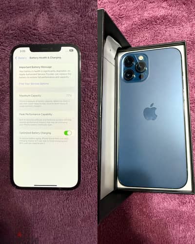 iPhone 12 Pro Max Pacific Blue With Box 77%