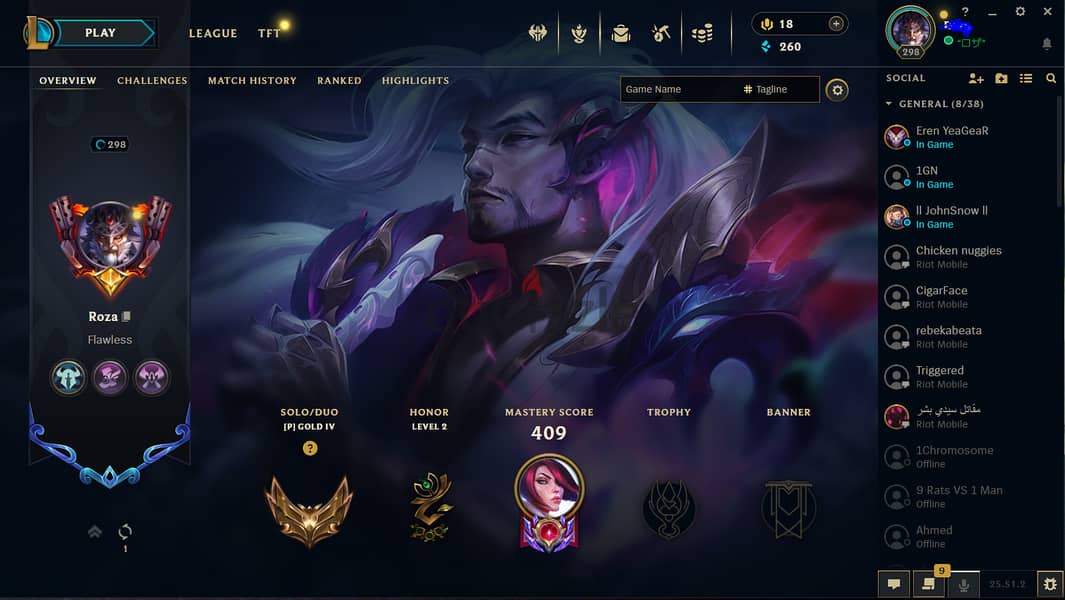 league of legends account 0