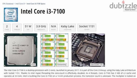 Processor Intel Core i3-7100