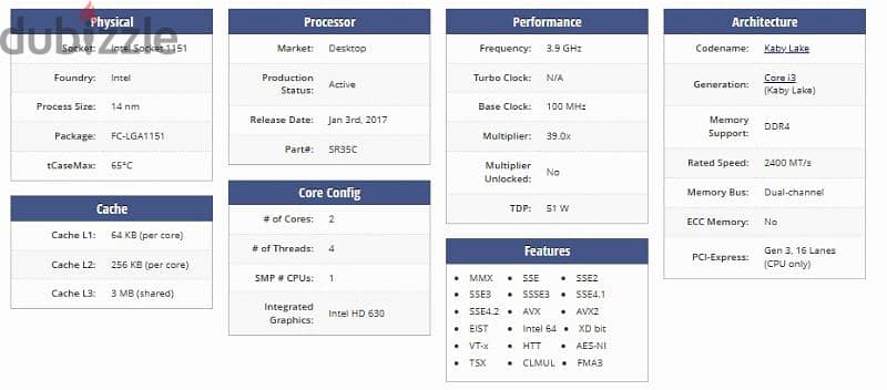 Processor Intel Core i3-7100 1