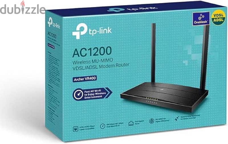 Tp link vdsl Modem Router AC1200 VR400 0