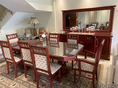 Full Dining Room طقم سفرة كامل خشب طبيعي