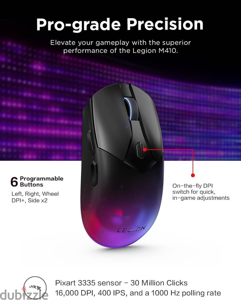 Lenovo Legion M410 Wireless RGB Gaming Mouse - Sealed New 3