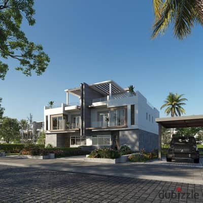 Twin house for sale on Dahshour Link Road, directly next to Beverly Hills Compound.