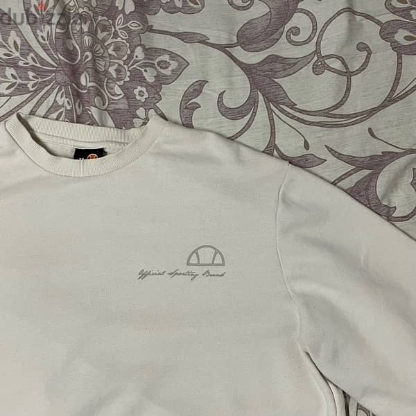 ELLESSE sweatshirt with logo in off white 1