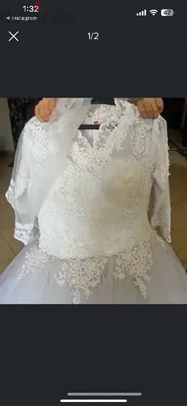 wedding dress used once size from 65 to 70 kg