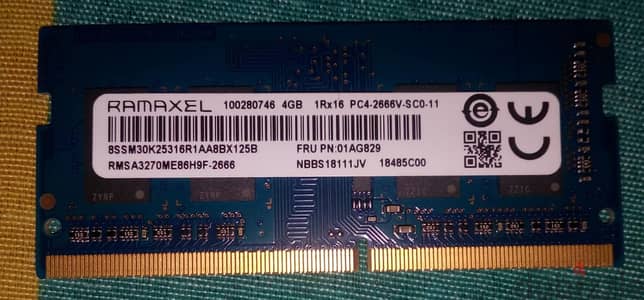 laptop ram 4GB DDR4 PC4-2666V