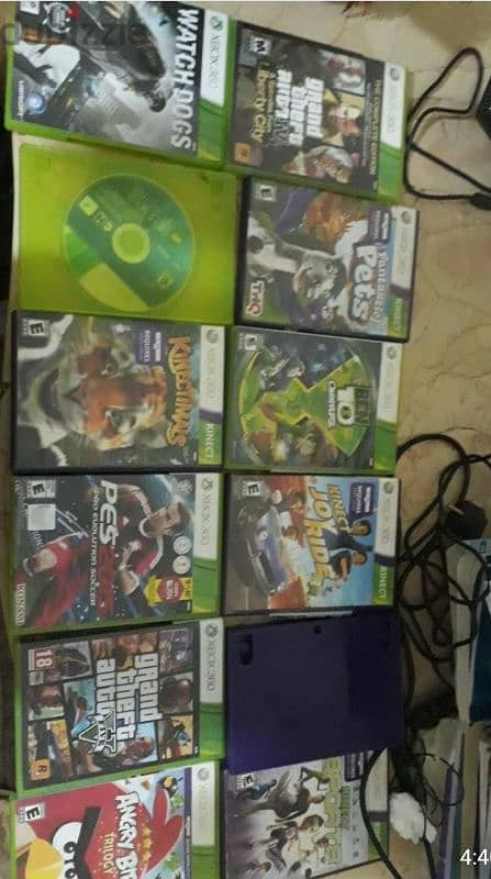 xbox 360 kinnect بحالة ممتازه معاه ١٣ لعبه 3