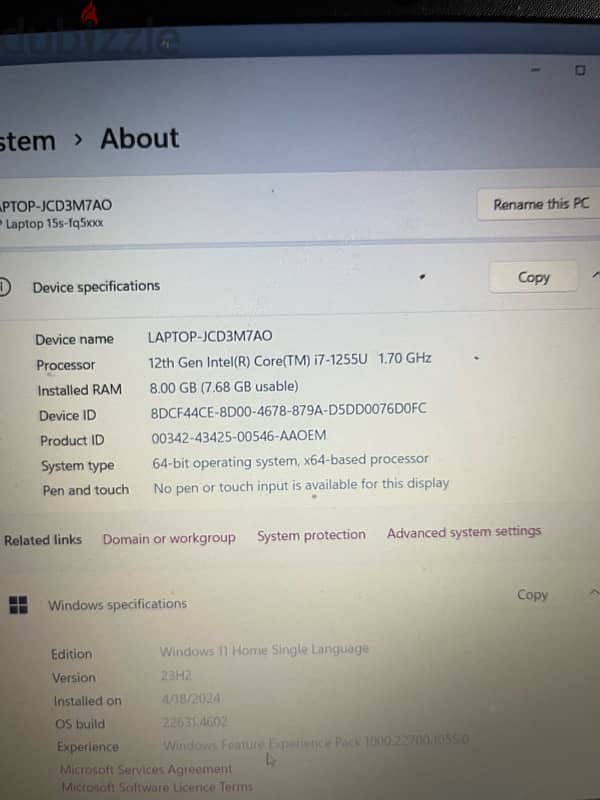 HP Laptop 15s-fq5022ne بالضمان 1