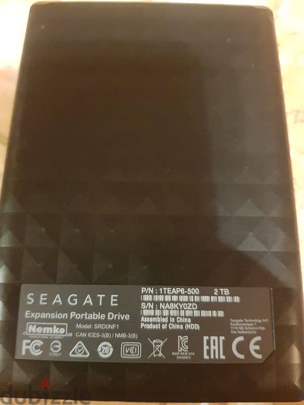 seagate 2tb portable hard disk بحالة الجديد 2