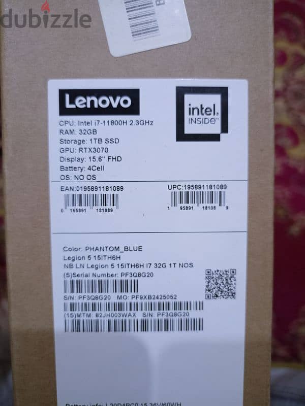 Lenovo legion 5 Core i7 11800h RTX 3070 8GB 7