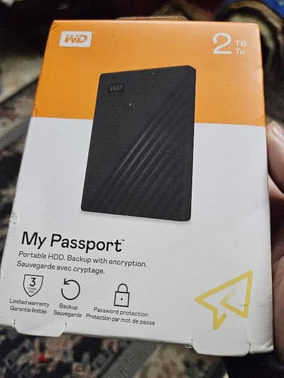 WD My Passport 2TB External Driveهارد خارجى ويسترن ديجيتال 2 تيرا جديد