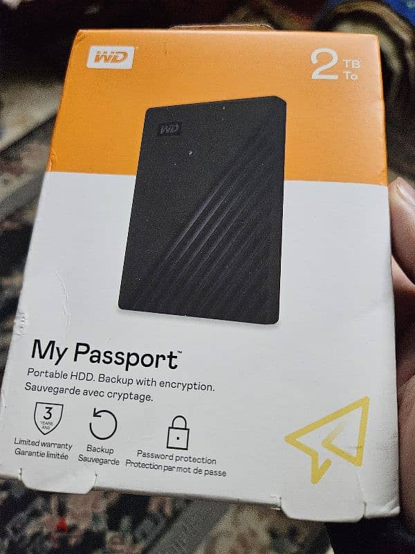 WD My Passport 2TB External Driveهارد خارجى ويسترن ديجيتال 2 تيرا جديد 0