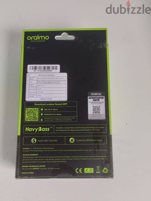 ساعة سمارت واتش وسماعة ايربودز من شركة oraimo 3