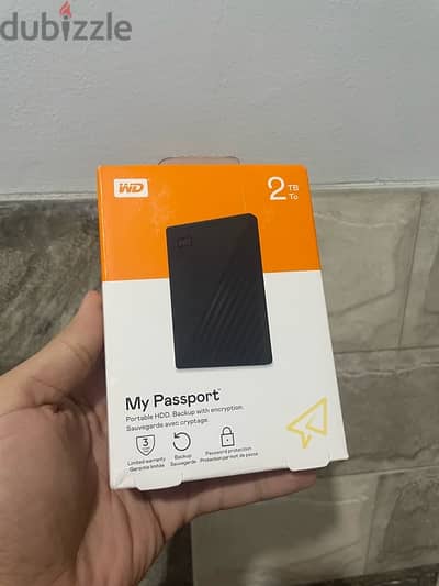 WD 2TB My Passport  Hard Drive هارد خارجي ويسترن ديجيتال ٢ تيرا متبرشم