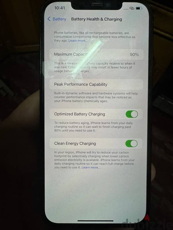 I phone 12 pro max like new battery battery  battery 90% 1