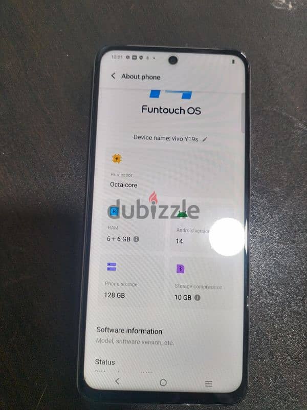 موبايل فيفو y19s ram 6 rom 128 تم شرائه يوم 14/12/2024 من بي تك 6