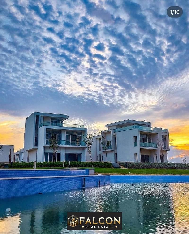 For sale, a villa on the lake, with a down payment of 2.1 million, fully finished, in New Alamein 0